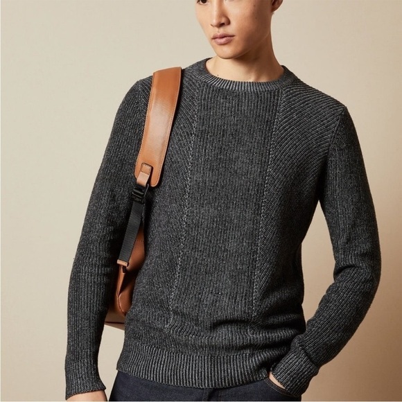 TED BAKER London Ribbed Mixme Knit Pullover Sweater  Crew Neck Size 6/XXL - Picture 1 of 12